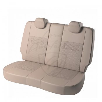 6 599 р. Чехлы для сидений (G11/G15) Lord Autofashion Турин (экокожа, раздельная спинка)  Nissan Almera  седан (2012-2019) (Бежевый, вставка Бежевая). Увеличить фотографию 2