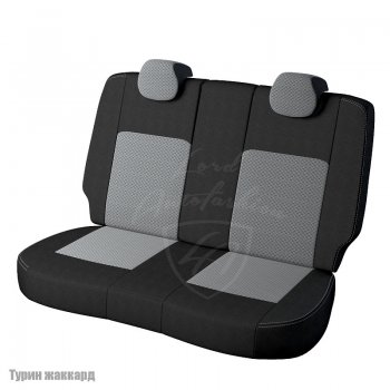 4 699 р. Чехлы для сидений Lord Autofashion Турин (жаккард, сплошная спинка)  Nissan Almera  седан (2012-2019) (Черный, вставка Тропик). Увеличить фотографию 2