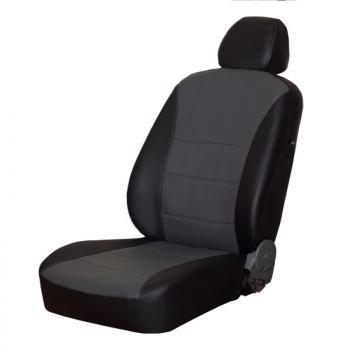4 749 р. Чехлы на сиденья ПЕТРОВ Орегон (экокожа, 60/40)  Nissan Almera  седан (2012-2019) (черный-серый). Увеличить фотографию 1