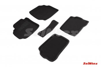 Комплект 3D ковриков в салон (ворсовые / чёрные) Seintex Nissan (Нисан) Almera Classic (Альмера)  седан (2006-2013) седан B10