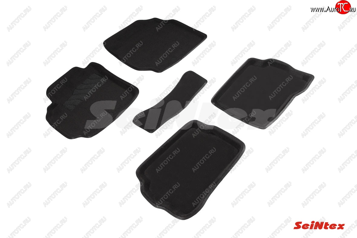 4 299 р. Комплект 3D ковриков в салон (ворсовые / чёрные) Seintex  Nissan Almera Classic  седан (2006-2013)