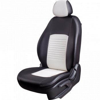 Чехлы для сидений Lord Autofashion Турин (экокожа, сплошная спинка, 3 Г-образных подголовника) Nissan (Нисан) Almera Classic (Альмера)  седан (2006-2013) седан B10  (Черный, вставка белая)