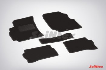 2 599 р. Комплект ворсовых ковриков в салон LUX Seintex Nissan Almera Classic седан B10 (2006-2013) (Чёрный). Увеличить фотографию 1