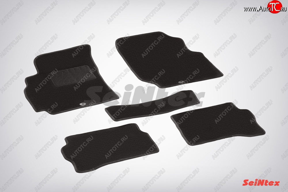 2 599 р. Комплект ворсовых ковриков в салон LUX Seintex  Nissan Almera Classic  седан (2006-2013) (Чёрный)