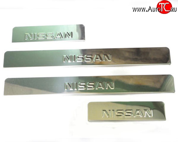 759 р. Накладки на порожки автомобиля M-VRS (нанесение надписи методом штамповки)  Nissan Almera Classic  седан (2006-2013)