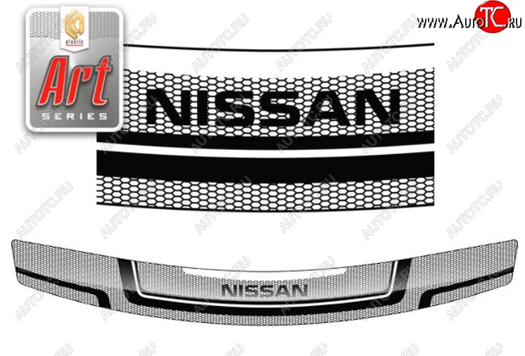 2 399 р. Дефлектор капота CA-Plastiс  Nissan Bassara (1999-2003) (Серия Art графит)