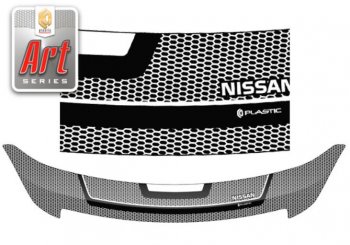 2 399 р. Дефлектор капота CA-Plastiс  Nissan Bluebird Sylphy  седан (2005-2012) (Серия Art графит). Увеличить фотографию 1