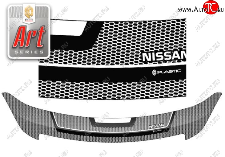 2 399 р. Дефлектор капота CA-Plastiс  Nissan Bluebird Sylphy  седан (2005-2012) (Серия Art черная)