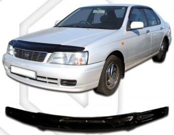 2 079 р. Дефлектор капота CA-Plastic  Nissan Bluebird  седан (1996-2001) (Classic черный, Без надписи). Увеличить фотографию 1