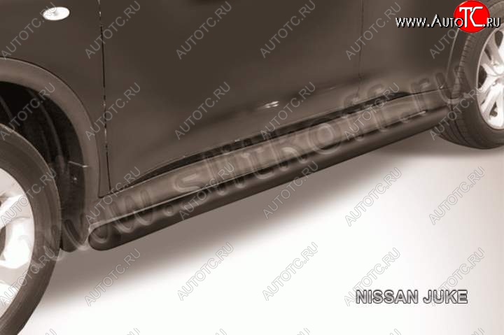 7 999 р. Защита порогов из труб d57 Slitkoff  Nissan Juke  1 YF15 (2010-2020) (Цвет: серебристый)