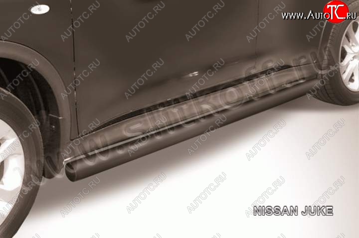 8 649 р. Защита порогов из труб d76 Slitkoff  Nissan Juke  1 YF15 (2010-2020) (Цвет: серебристый)