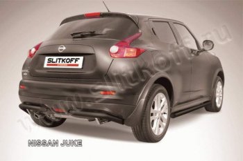 8 299 р. Защита заднего бампера Slitkoff (d57, 4WD)  Nissan Juke  1 YF15 (2010-2020) (Цвет: серебристый). Увеличить фотографию 1