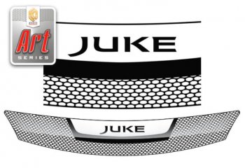 2 169 р. Дефлектор капота CA-Plastiс  Nissan Juke  1 YF15 (2010-2020) (Серия Art черная). Увеличить фотографию 1