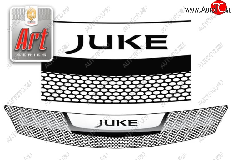 2 169 р. Дефлектор капота CA-Plastiс  Nissan Juke  1 YF15 (2010-2020) (Серия Art черная)