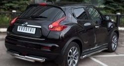 11 999 р. Защита заднего бампера (Ø63 и 42 мм, нержавейка) SLITKOFF  Nissan Juke  1 YF15 (2010-2014) дорестайлинг. Увеличить фотографию 4