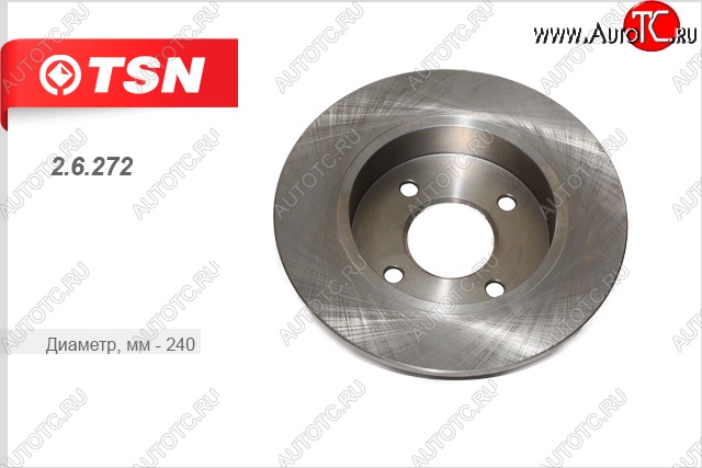 879 р. Задний тормозной диск (1.0/1.2/1.4/1.5D) TSN Nissan Micra 2 (1992-2003)