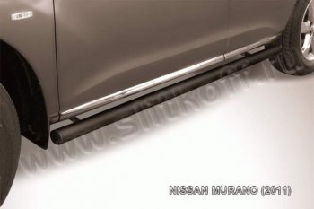 9 399 р. Защита порогов Slitkoff Nissan Murano 2 Z51 рестайлинг (2010-2016) (Цвет: серебристый). Увеличить фотографию 1