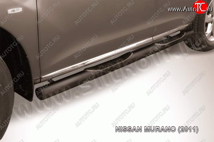 10 899 р. Защита порогов Slitkoff Nissan Murano 2 Z51 рестайлинг (2010-2016) (Цвет: серебристый)