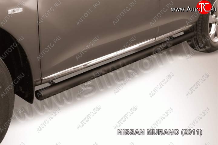 9 399 р. Защита порогов Slitkoff Nissan Murano 2 Z51 рестайлинг (2010-2016) (Цвет: серебристый)