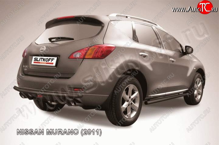 6 799 р. Защита задняя Slitkoff  Nissan Murano  2 Z51 (2010-2016) (Цвет: серебристый)