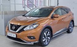 13 399 р. Защита переднего бампера (Ø42 мм, нержавейка) SLITKOFF  Nissan Murano  3 Z52 (2015-2022) дорестайлинг. Увеличить фотографию 2