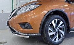 13 399 р. Защита переднего бампера (Ø42 мм, нержавейка) SLITKOFF  Nissan Murano  3 Z52 (2015-2022) дорестайлинг. Увеличить фотографию 3