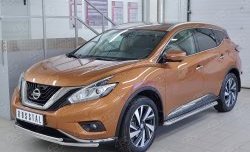 14 999 р. Защита переднего бампера (2 трубыØ42 мм, нержавейка) Russtal Nissan Murano 3 Z52 дорестайлинг (2015-2022). Увеличить фотографию 2