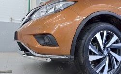 16 699 р. Защита переднего бампера (2 трубыØ42 мм, нержавейка) SLITKOFF  Nissan Murano  3 Z52 (2015-2022) дорестайлинг. Увеличить фотографию 3