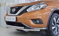 16 699 р. Защита переднего бампера (2 трубыØ42 мм, нержавейка) SLITKOFF  Nissan Murano  3 Z52 (2015-2022) дорестайлинг. Увеличить фотографию 4