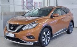 14 649 р. Защита переднего бампера (Ø63 мм, нержавейка) SLITKOFF  Nissan Murano  3 Z52 (2015-2022) дорестайлинг. Увеличить фотографию 2