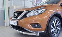 14 649 р. Защита переднего бампера (Ø63 мм, нержавейка) SLITKOFF  Nissan Murano  3 Z52 (2015-2022) дорестайлинг. Увеличить фотографию 4