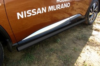 10 349 р. Защита порогов Slitkoff Nissan Murano 3 Z52 рестайлинг (2020-2024) (Цвет: серебристый). Увеличить фотографию 1