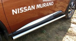 14 799 р. Защита порогов из круглой трубы диаметром 76 мм Slitkoff Nissan Murano 3 Z52 рестайлинг (2020-2024) (Нержавейка, Полированная). Увеличить фотографию 1