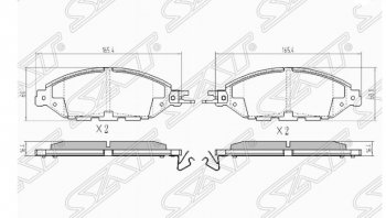 1 379 р. Комплект передних тормозных колодок SAT Nissan Pathfinder R52 дорестайлинг (2012-2017). Увеличить фотографию 1