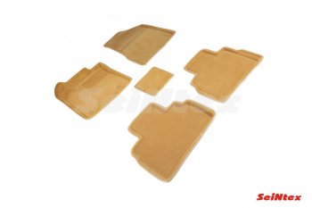 5 449 р. Комплект 3D ковриков в салон (ворсовые / бежевые) Seintex  Nissan Murano  3 Z52 (2015-2024). Увеличить фотографию 1