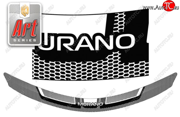 2 259 р. Дефлектор капота CA-Plastiс  Nissan Murano  1 Z50 (2002-2009) (Серия Art серебро)