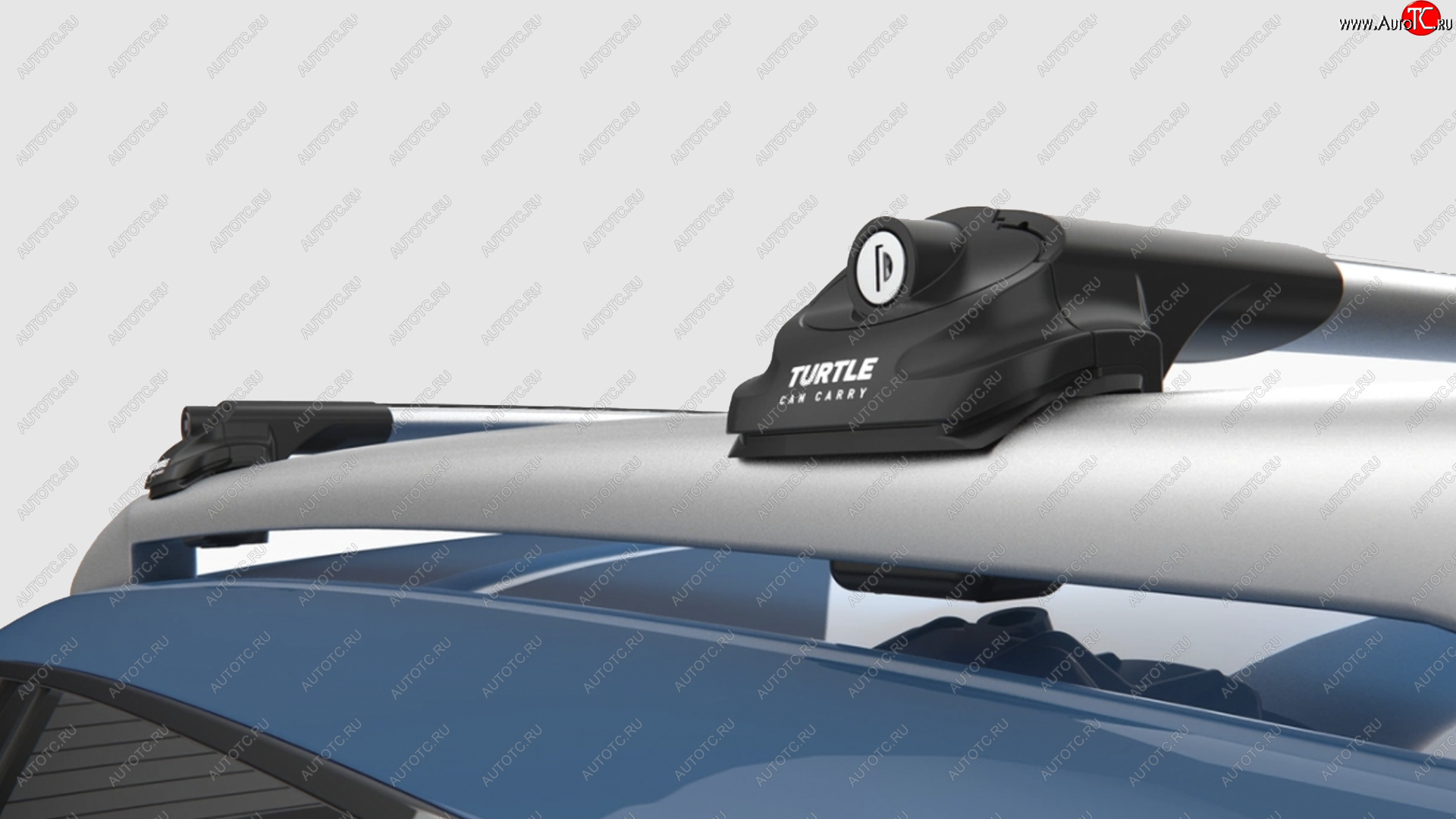 9 899 р. Багажник на крышу TURTLE Air 1 (на обычные рейлинги)  Nissan Navara  3 D23 (2017-2024) (серебро)