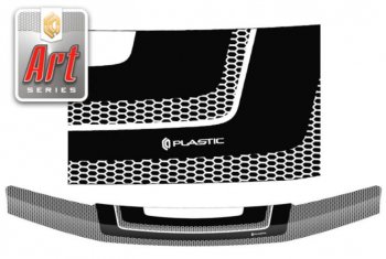 2 349 р. Дефлектор капота CA-Plastiс  Nissan Navara  2 D40 (2010-2016) (Серия Art черная). Увеличить фотографию 1
