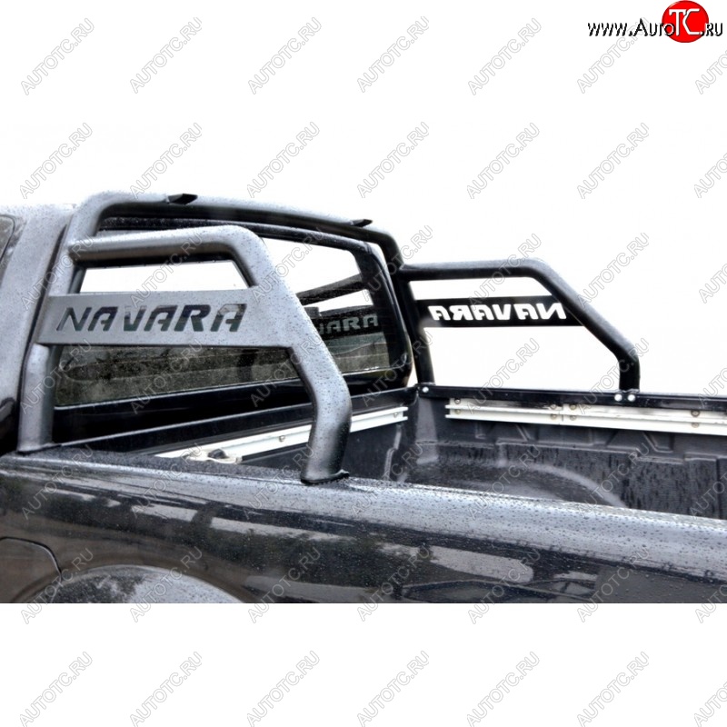 8 999 р. Защитная дуга багажника ТехноСфера (Техно Сфера) (d63.5 mm)  Nissan Navara  2 D40 (2004-2016) (Сталь с покрытием, цвет: Серебристый)