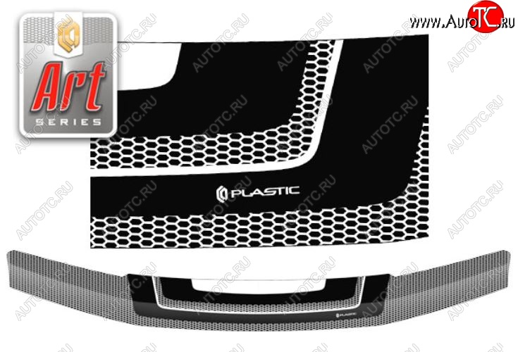 2 079 р. Дефлектор капота CA-Plastiс  Nissan Navara  2 D40 (2004-2010) (Серия Art черная)