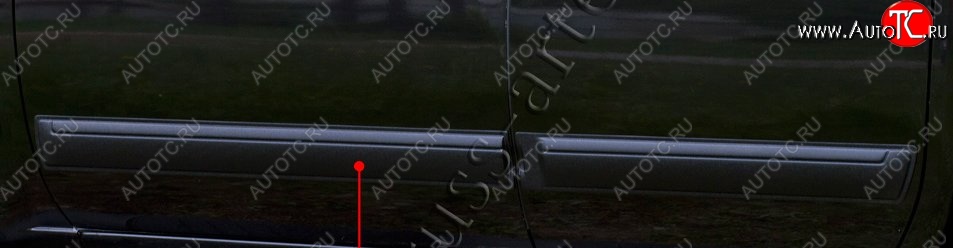 4 749 р. Молдинги дверей RA (узкие, комплект) Nissan Navara 2 D40 дорестайлинг (2004-2010) (Поверхность глянец (под окраску), Неокрашенные)