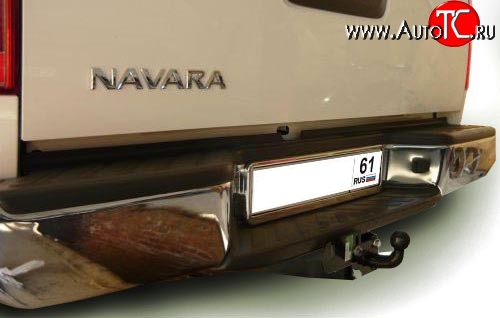 10 299 р. Фаркоп (Double Cab, со ступенькой) Лидер Плюс (до 2000 кг)  Nissan Navara  2 D40 (2004-2010) (Без электропакета)
