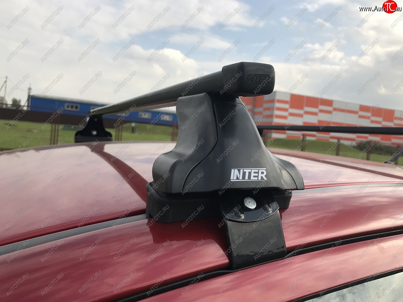 4 398 р. Багажник на крышу Inter Nissan Note 2 E12 рестайлинг (2016-2020) (Стальные поперечины 120 см)