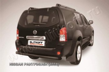 10 499 р. Защита задняя Slitkoff  Nissan Pathfinder  R51 (2004-2007) (Цвет: серебристый). Увеличить фотографию 1