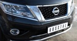 14 599 р. Одинарная защита переднего бампера диаметром 63 мм Russtal  Nissan Pathfinder  R52 (2012-2017). Увеличить фотографию 3
