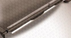 13 949 р. Защита порогов с пластиковыми вставками для ног из круглой трубы диаметром 76 мм Slitkoff Nissan Pathfinder R52 дорестайлинг (2012-2017) (Нержавейка, Полированная). Увеличить фотографию 1