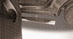 13 949 р. Защита порогов с пластиковыми вставками для ног из круглой трубы диаметром 76 мм Slitkoff Nissan Pathfinder R52 дорестайлинг (2012-2017) (Нержавейка, Полированная). Увеличить фотографию 2