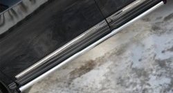 14 849 р. Защита порогов из круглой трубы диаметром 63 мм Russtal  Nissan Pathfinder  4 R52 (2012-2017) (Защита порогов с со скосами на торцах (вариант 1)). Увеличить фотографию 5