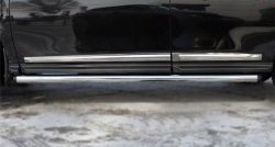 14 849 р. Защита порогов из круглой трубы диаметром 63 мм Russtal  Nissan Pathfinder  4 R52 (2012-2017) (Защита порогов с со скосами на торцах (вариант 1)). Увеличить фотографию 6
