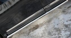 14 849 р. Защита порогов из круглой трубы диаметром 63 мм Russtal  Nissan Pathfinder  4 R52 (2012-2017) (Защита порогов с со скосами на торцах (вариант 1)). Увеличить фотографию 8